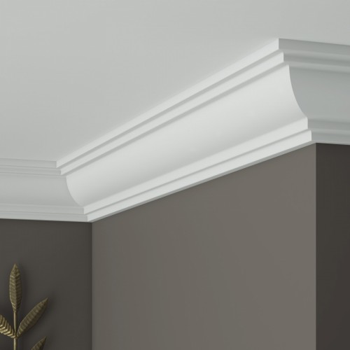 Потолочный плинтус ЛДФ под покраску Ultrawood CR 0021 2440×46×46