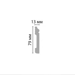 Плинтус из полистирола Decomaster D005-114 фигурный 2400×79×13, технический рисунок