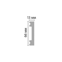 Молдинг из полистирола Decomaster Eco Line D157-1070 Дуб молочный 2900×66×13, технический рисунок