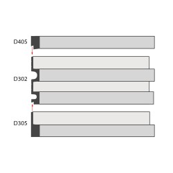 Финишный молдинг Decomaster Eco Line D305-70 Дуб белый 2900×61×21, технический рисунок