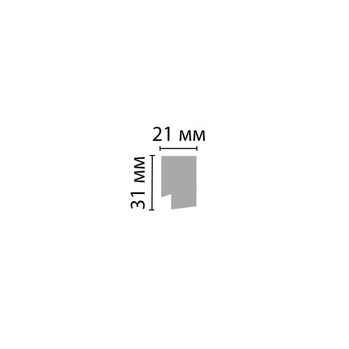 Финишный молдинг Decomaster Eco Line D405-112 Серый матовый 2900×31×21, технический рисунок