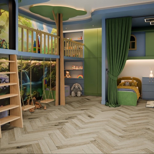 Кварцвиниловый SPC ламинат Damy Floor London Честер 200415EL-01 венгерская елка 615×123×4