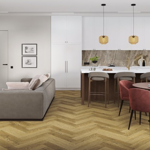 Кварцвиниловый SPC ламинат Damy Floor London Шеффилд 190902EL-07 венгерская елка 615×123×4