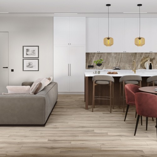 Кварцвиниловый SPC ламинат Damy Floor Family Дуб Натуральный 6607-9 1220×180×4