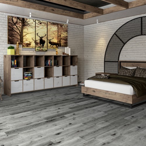 Кварцвиниловый SPC ламинат Damy Floor Family Дуб Сильвер T7020-23 1220×180×4