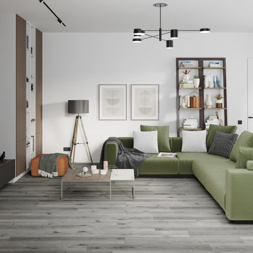 Кварцвиниловый SPC ламинат Damy Floor Family Дуб Состаренный Серый T7020-5D 1220×180×4