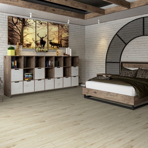 Кварцвиниловый SPC ламинат Damy Floor Family Дуб Светлый TCM285-15 1220×180×4