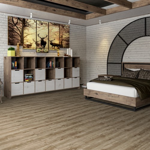 Кварцвиниловый SPC ламинат Damy Floor Family Дуб Имбирный 248-8 1220×180×4