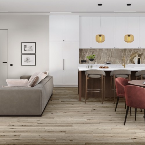 Кварцвиниловый SPC ламинат Damy Floor Family Дуб Лофт 1508-1 1220×180×4