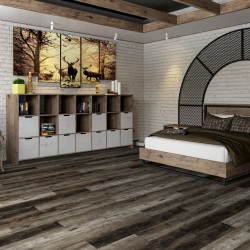 Кварцвиниловый SPC ламинат Damy Floor Family Дуб Рустикальный Черный Rustic Black Oak TCM369-7 1220×180×4