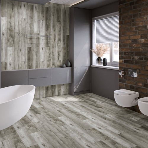 Кварцвиниловый SPC ламинат Damy Floor Family Дуб Рустикальный Cерый TCM369-28 1220×180×4