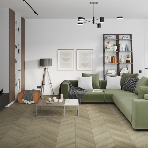 Кварцвиниловый SPC ламинат Damy Floor Chevron Версаль DF01-Ch французская елка 600×127×5