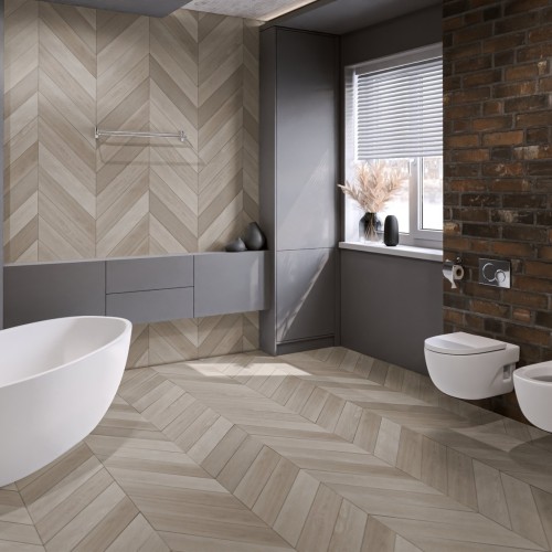 Кварцвиниловый SPC ламинат Damy Floor Chevron Пале-Рояль DF02-Ch французская елка 600×127×5