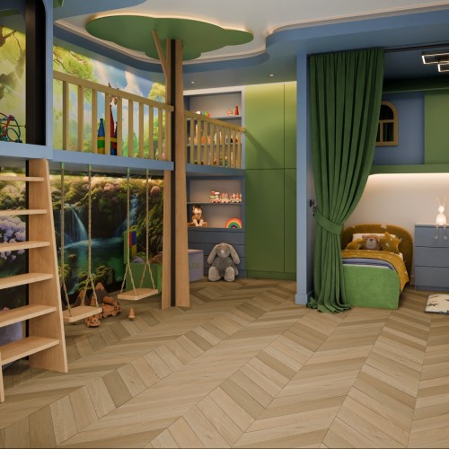Кварцвиниловый SPC ламинат Damy Floor Chevron Тюильри DF03-Ch французская елка 600×127×5