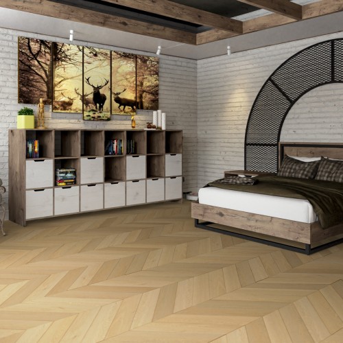 Кварцвиниловый SPC ламинат Damy Floor Chevron Тюильри DF03-Ch французская елка 600×127×5