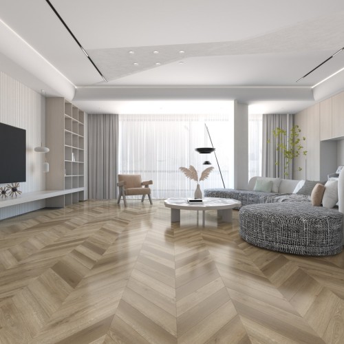 Кварцвиниловый SPC ламинат Damy Floor Chevron Сен-Жермен DF05-Ch французская елка 600×127×5