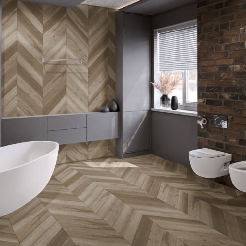 Кварцвиниловый SPC ламинат Damy Floor Chevron Сен-Жермен DF05-Ch французская елка 600×127×5