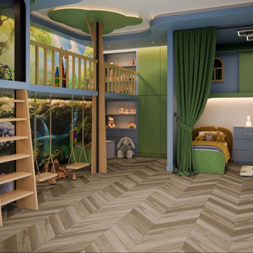 Кварцвиниловый SPC ламинат Damy Floor Chevron Сен-Жермен DF05-Ch французская елка 600×127×5