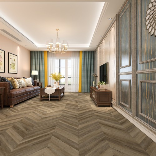 Кварцвиниловый SPC ламинат Damy Floor Chevron Амбуаз DF06-Ch французская елка 600×127×5