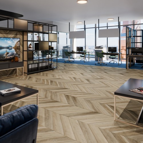 Кварцвиниловый SPC ламинат Damy Floor Chevron Амбуаз DF06-Ch французская елка 600×127×5