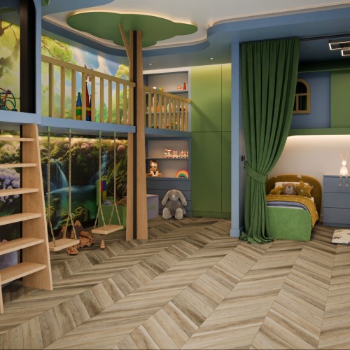 Кварцвиниловый SPC ламинат Damy Floor Chevron Амбуаз DF06-Ch французская елка 600×127×5