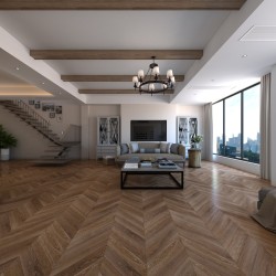 Кварцвиниловый SPC ламинат Damy Floor Chevron Шайо Chaillot DF07-Ch французская елка 600×127×5