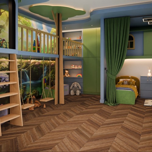 Кварцвиниловый SPC ламинат Damy Floor Chevron Шайо DF07-Ch французская елка 600×127×5