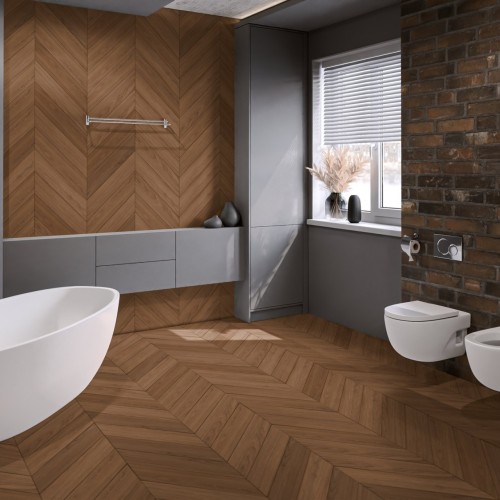 Кварцвиниловый SPC ламинат Damy Floor Chevron Блуа DF08-Ch французская елка 600×127×5