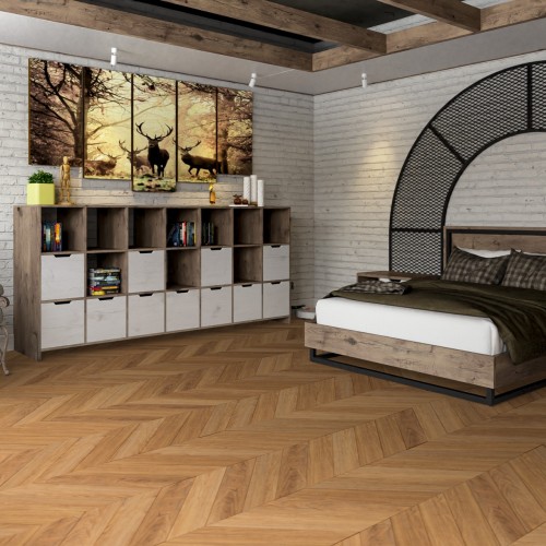 Кварцвиниловый SPC ламинат Damy Floor Chevron Монсоро DF09-Ch французская елка 600×127×5