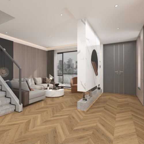 Кварцвиниловый SPC ламинат Damy Floor Chevron Сен-Клу DF10-Ch французская елка 600×127×5