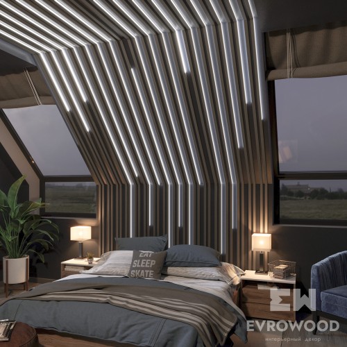 Рейка декоративная под покраску Evrowood R010 LED U 2700×30×18