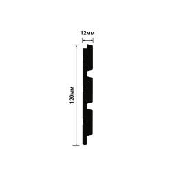 Стеновая панель из полистирола Hiwood LV124LE1 GR27K 2700×120×12, технический рисунок