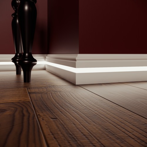 Плинтус МДФ под покраску Evrowood PN 040 Led с подсветкой 2000×80×16 Плинтус МДФ под покраску Evrowood PN 040 Led с подсветкой 2000×80×16