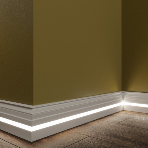 Плинтус МДФ под покраску с подсветкой Evrowood PN 090 Led 2000×100×18 Плинтус МДФ под покраску с подсветкой Evrowood PN 090 Led 2000×100×18