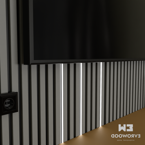 Рейка декоративная под покраску Evrowood R020 LED 2000×40×18