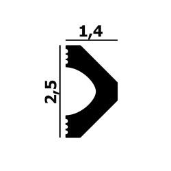 Молдинг под покраску Перфект Плюс P134 2000×25×14