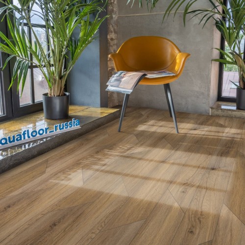 Кварцвиниловая плитка Aquafloor клеевая Parquet Chevron Glue AF2556PGCh 553,7×130,5×2,5
