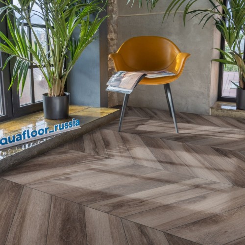 Кварцвиниловая плитка Aquafloor клеевая Parquet Chevron Glue AF2554PGCh французская елка 553,7×130,5×2,5