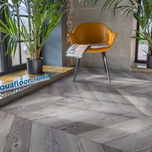 Кварцвиниловая плитка Aquafloor клеевая Parquet Chevron Glue AF2552PGCh французская елка 553,7×130,5×2,5