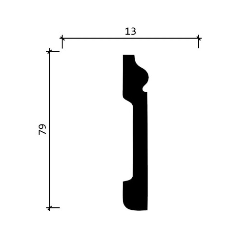 Плинтус  Decor-Dizayn 005-10 2400×79×13, технический рисунок