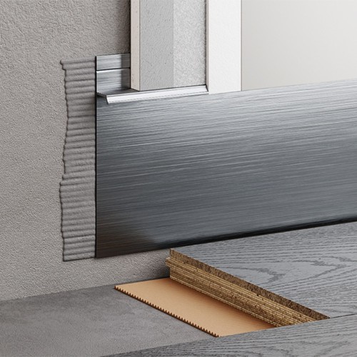 Плинтус алюминиевый скрытый с подсветкой Modern Decor Серебристый без покрытия 35-59-63 2500×104,6×14,5