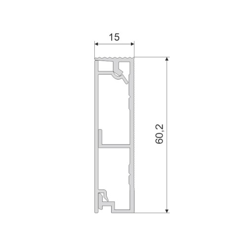 Плинтус алюминиевый скрытый с кабель-каналом Modern Decor Серебро анодированный 97-06-51 2500×60,2×15 Плинтус алюминиевый скрытый с кабель-каналом Modern Decor Серебро анодированный 97-06-51 2500×60,2×15