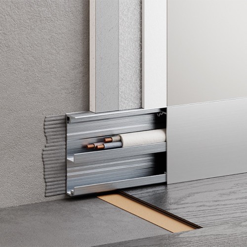 Плинтус алюминиевый скрытый с кабель-каналом Modern Decor Серебро анодированный 97-06-51 2500×60,2×15 Плинтус алюминиевый скрытый с кабель-каналом Modern Decor Серебро анодированный 97-06-51 2500×60,2×15