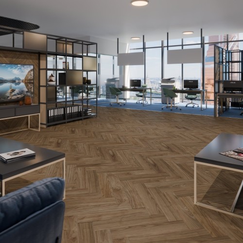 Кварцвиниловый SPC ламинат Damy Floor London Дерби 0036-1 венгерская елка 615×123×4