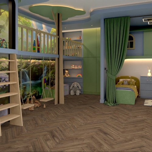 Кварцвиниловый SPC ламинат Damy Floor London Дерби 0036-1 венгерская елка 615×123×4