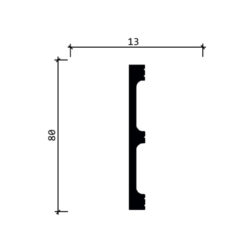 Плинтус под покраску Decor-Dizayn Грани DD708 2000×80×13 Плинтус под покраску Decor-Dizayn Грани DD708 2000×80×13