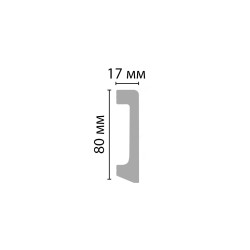 Плинтус Decomaster Венге D235-433 2400×80×17, технический рисунок