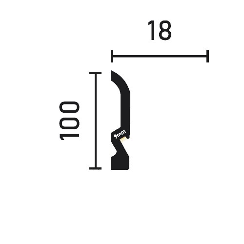 Плинтус под покраску Decor-Dizayn Грани DD700 2000×100×18,1 Плинтус под покраску Decor-Dizayn Грани DD700 2000×100×18,1