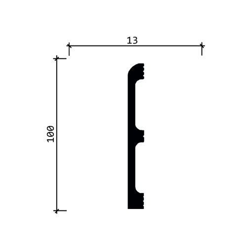 Плинтус под покраску Decor-Dizayn Грани DD707 2000×100×13 Плинтус под покраску Decor-Dizayn Грани DD707 2000×100×13