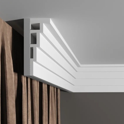 Потолочный плинтус под покраску Decor-Dizayn Грани DD514 2000×43×120